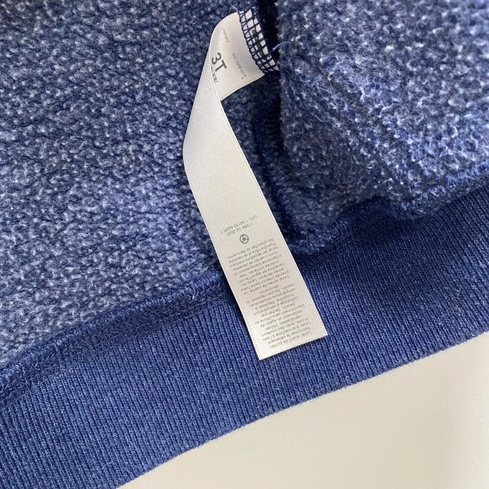 OshKosh B'gosh Hoodie Toddler 3T Blue Full Zip Logo Varsity Stripe Fleece Jacket